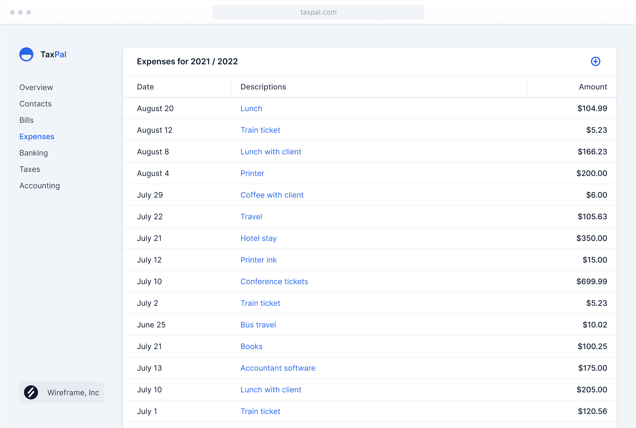 Reservation calendar